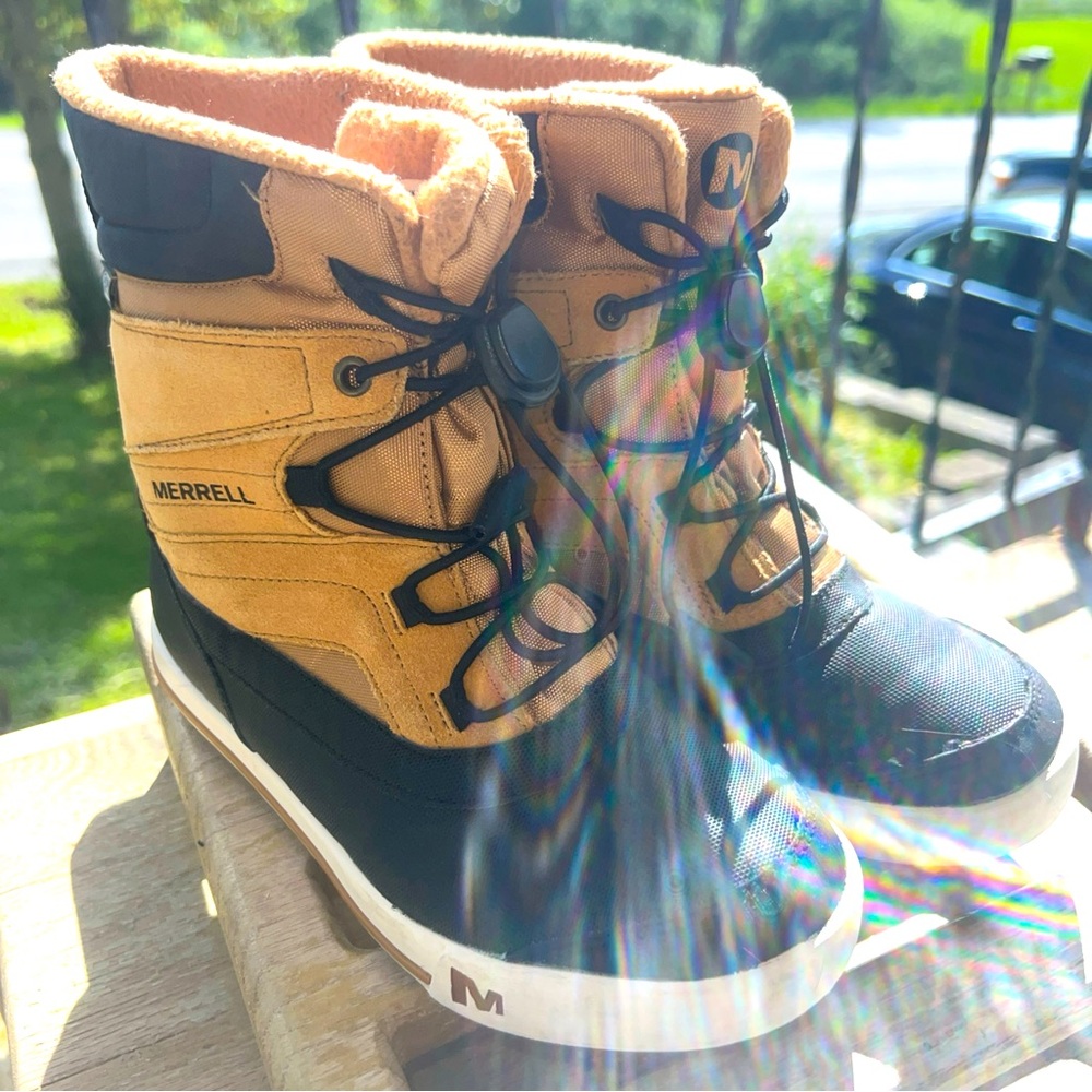 Merrell Kids Tan and Black Waterproof Winter Boots